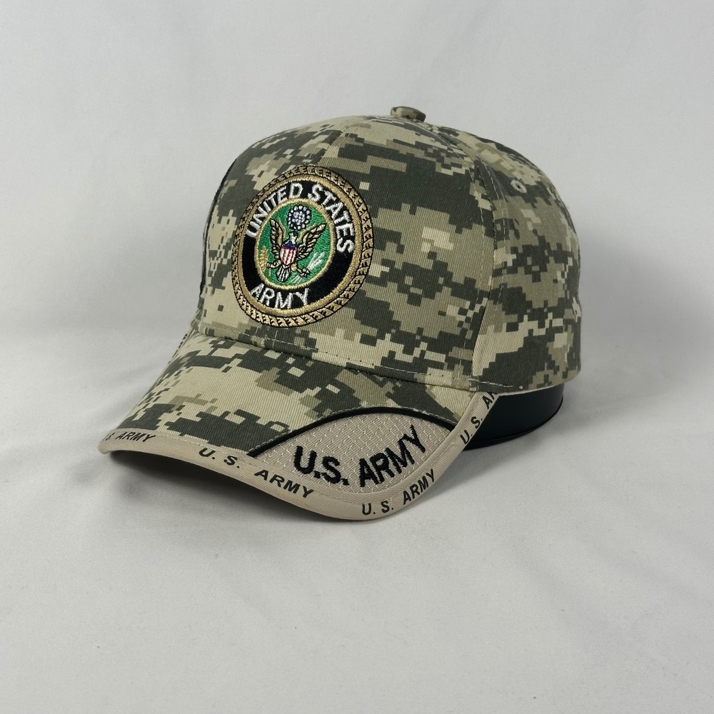 U.S. Army Baseball Cap Men OSFA Green Digital Camo Embroidered K&S Unique Hat